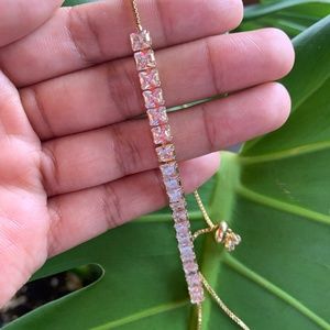 Large Crystal Tennis Bracelet
